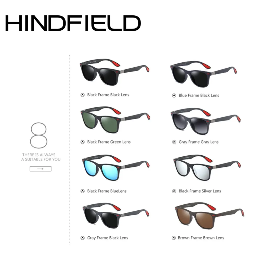 Hindfield антибликовые поляризованные солнцезащитные очки мужские брендовые