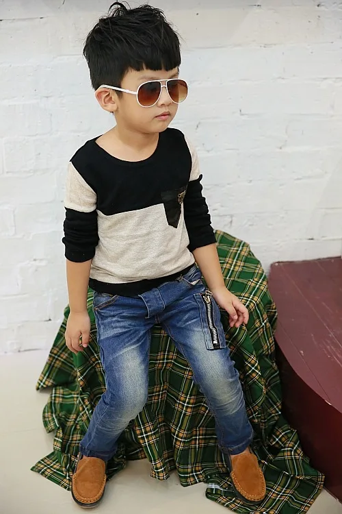 Футболка для мальчиков детские топы Детские футболки маленьких с длинным