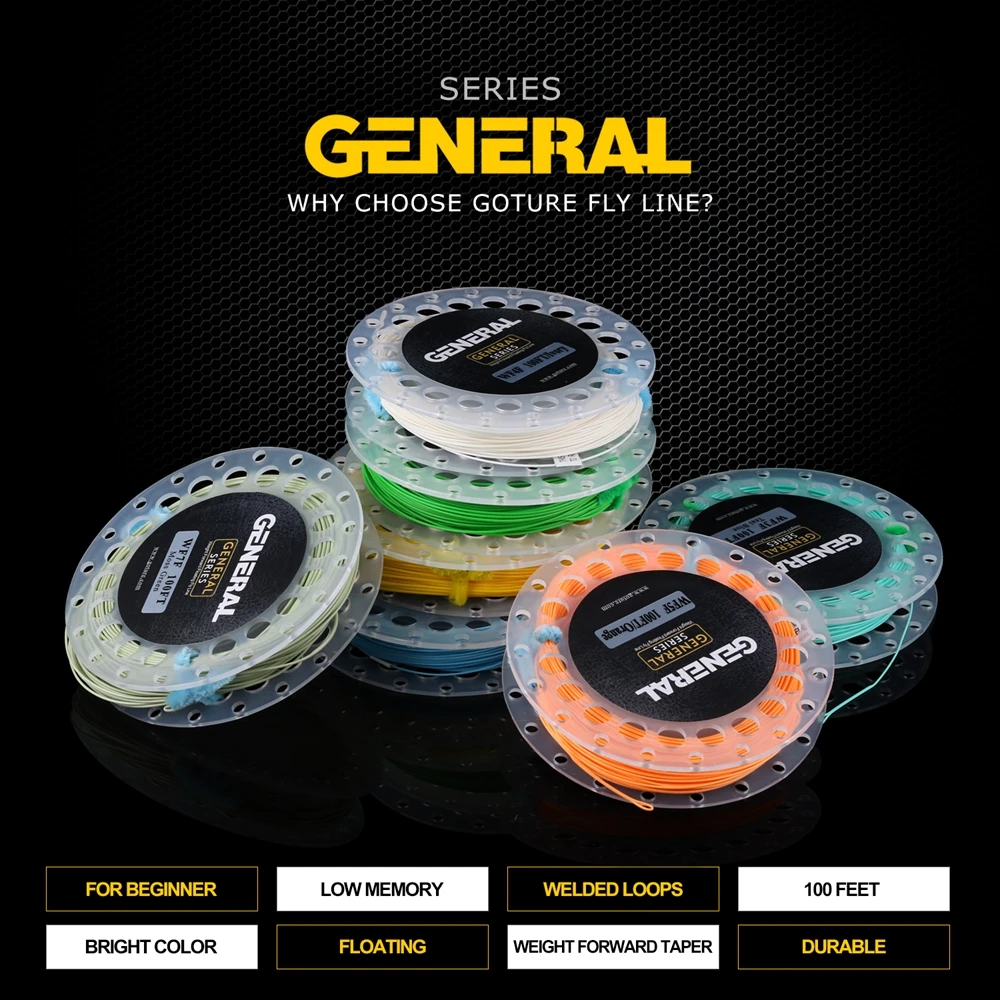 Goture 30 метров леска для ловли нахлыстом WF3F WF4F WF5F WF6F WF7F WF8F Вес вперед со сварной