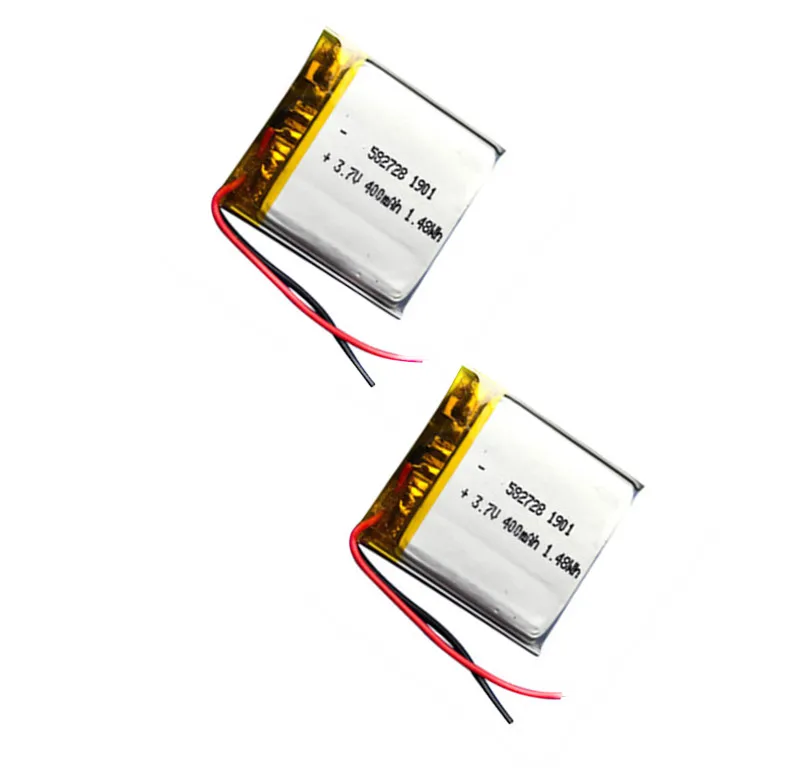 2pcs 1/2 шт. 3,7 V 400 мА/ч, 582728 Перезаряжаемые литийполимерное литийионное литиевые батареи зарядное устройство для литий-полимерный аккумулятор Батарея для Bluetooth динамик можно крепить любые приспособления: PDA Ноутбук - Цвет: 2pcs