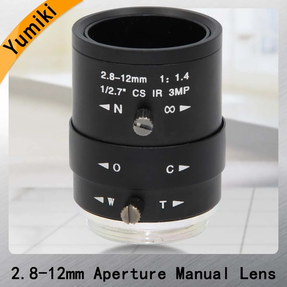 HD 3mp 2 8 12 мм объектив cctv CS ручной фокусный ИК 1/2. 7 &quot1:1. 4 для безопасности ip