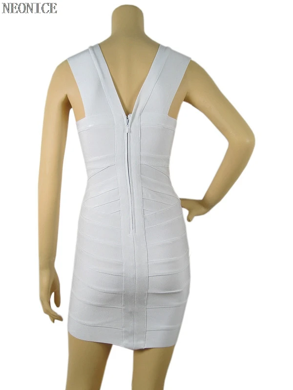Женское эластичное платье-чулок однотонное Белое Облегающее Платье для ночного