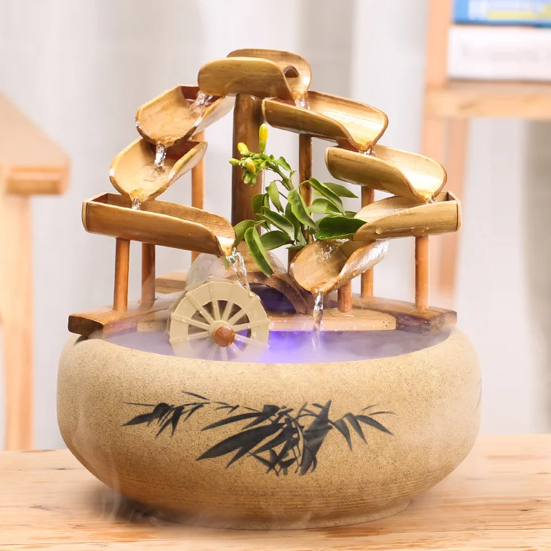 Гидроколесо геомантическое колесо Bamboos циркуляционная водяная мельница фитинги