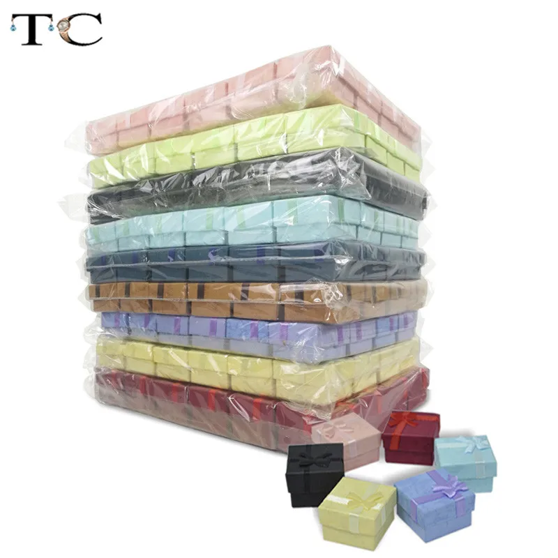 240pcs Assorted Jewelry Gifts Boxes for Jewelry Display 4*4*3cm Assorted Colors Ring Box Small Gift Boxes