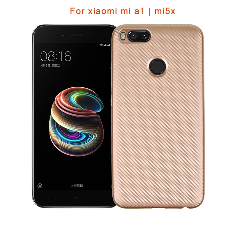 Carbon fiber silicone case for xiaomi mi a1 mia1 funda coque hoesje soft tpu cover xiomi mi5x 5x kryt tok etui carcasa kilifi |