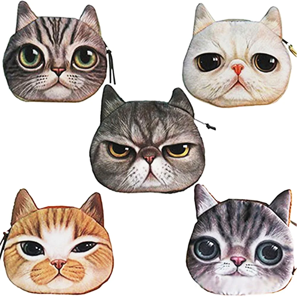 1 шт., новинка, 3D кошелек для монет в виде животных, сумка на молнии, мини Кошельки для монет, кошелек с собакой, органайзер, сумки для денег, чехлы