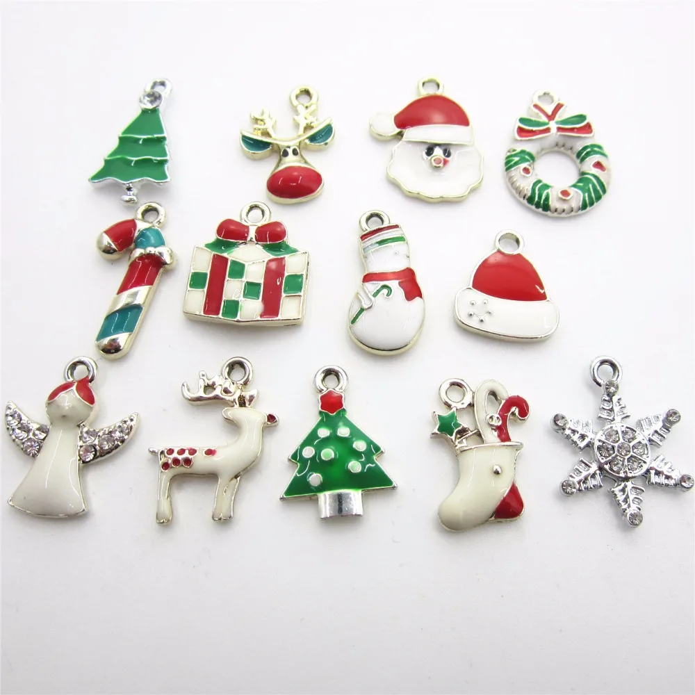 

New Arrive 20pcs Mix Christmas charms dangle charms DIY Necklace Bracelet&bangles Charms Jewelry Hanging Flaoting Charms