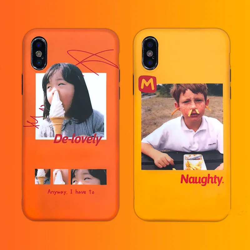 Креативные желтые французские чипсы для мальчиков применяют Apple xsmax мобильный