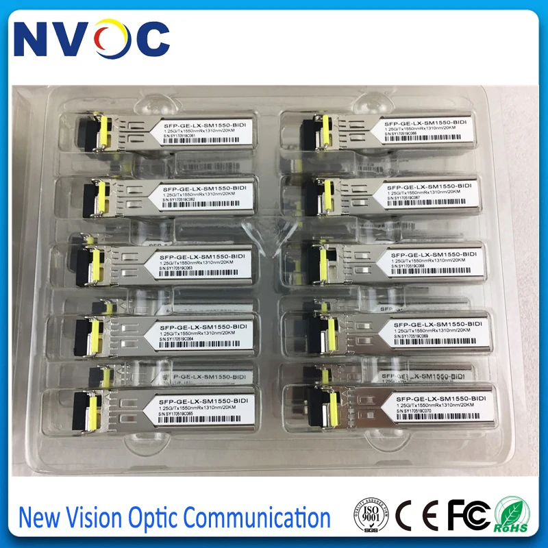 Бесплатная доставка оптоволоконный приемопередатчик 1 25G WDM SFP 20 км 1310 нм BIDI 25 ГБ