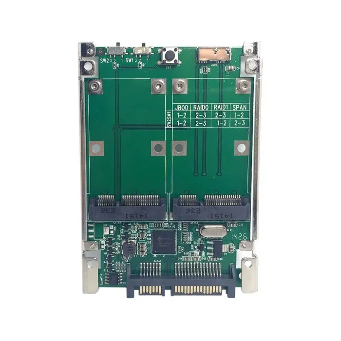 2 5 &quotдвойной мини pcie PCI E pci express mSATA RAID SSD адаптер для SATA Raid 22pin и USB 3 0 аппаратная