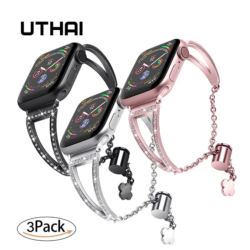 UTHAI A10 For Apple Watch1/2/3/4 watch iwatch hollow triangle metal stainless steel strap Watchbands | Наручные часы