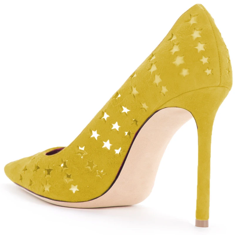

Nancyjayjii Star Hole Colorful Yellow Purple Pumps High Thin Heel 12CM Pointy Toe Fashion Women's Shoes Free Shipping 2021