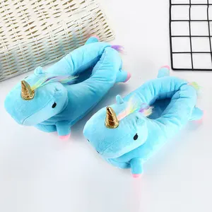 Обувь в виде единорога, Мультяшные тапочки в виде животных, унисекс, для детей и взрослых, пижама Kigurumis, для вечеринки, косплея, искусственная уличная одежда