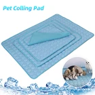 Охлаждающий коврик для домашних животных, летняя подстилка для охлаждения, охлаждающая подушка из холодного шелка, влагостойкий охлаждающий матрас, подушка для сна у щенка