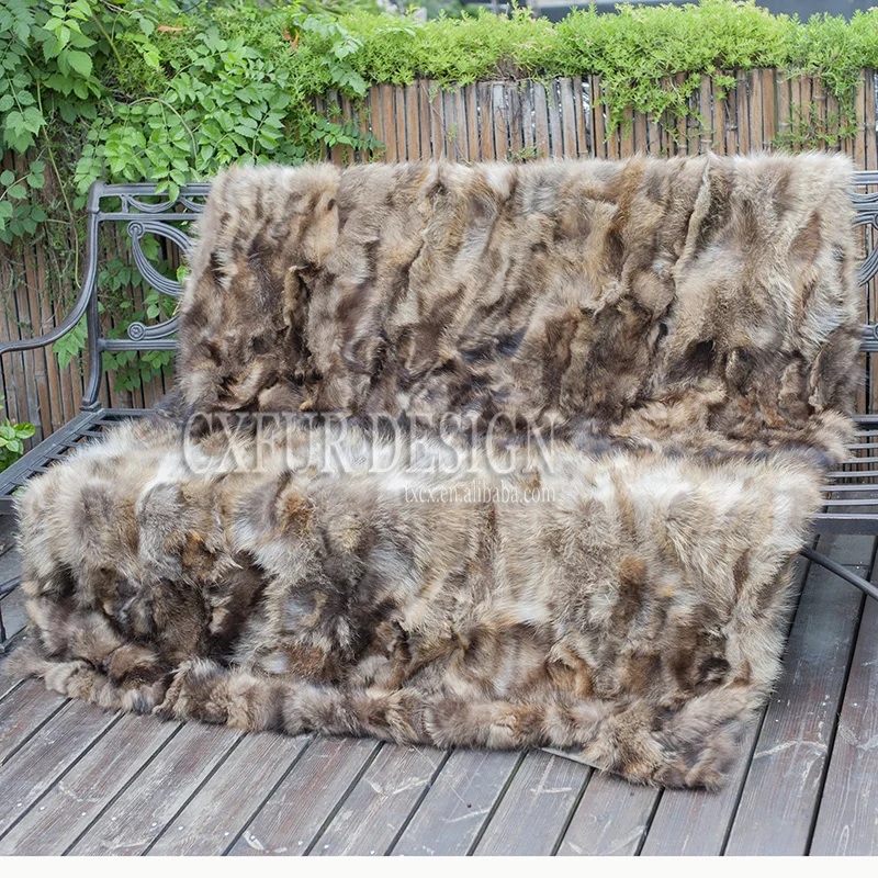 Offerte CX-D-74 Custom Made Colore Naturale Pelliccia Di Procione Casa Carpet Sirena Coperte ~ TRASPORTO Di GOCCIA
