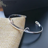 solid 925 silver bangles bracelets for women cat ear cuff bangles adjustable wristband pulseira fashion wedding jewelry bijoux