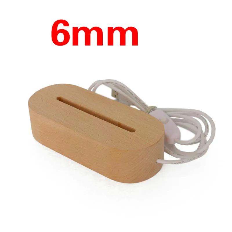 Теплый холодный свет USB 3d лампы для гостиной Usb Led ночник деревянный Базовый стол