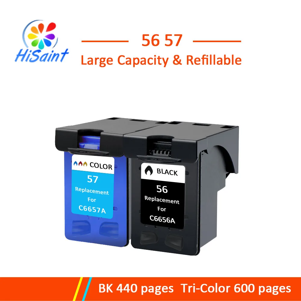 Сменный чернильный картридж Hisaint 56XL 57XL для HP 56 57 Deskjet 450CI 5550 5552 7150 7000 2100 220