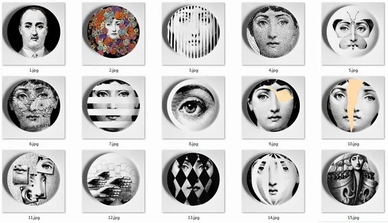 Rosenthal Piero fornasetti тарелки Стиль 8 дюймов дома Настенная Декорация плиты бар отеля справочная информация иллюстрации посуды оптом