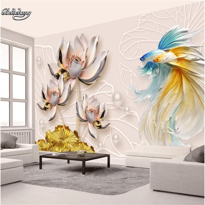 3D рельефное богатое ювелирное изделие в виде цветка лотоса трехмерный фон