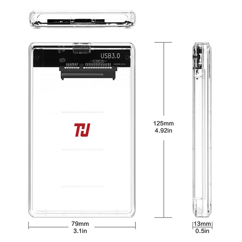 THU 2 5 дюйма 2139U3 прозрачный USB3.0 HDD чехол с поддержкой ТБ жесткого диска|Корпус