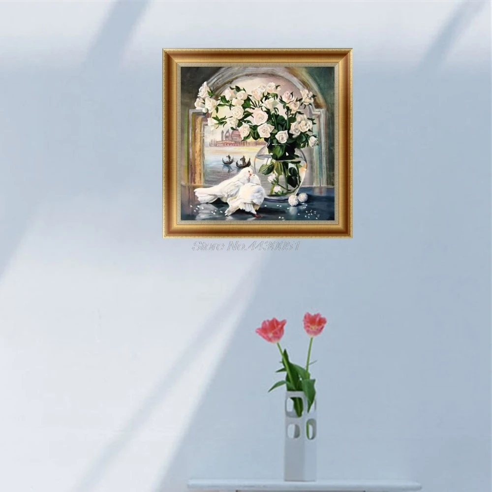 Алмазная 5D Вышивка сделай сам цветок птица круглая алмазная живопись наборы для