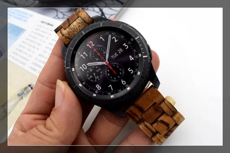 Ремешки для часов из натурального дерева ручной работы для samsung gear S3 Classic Frontier 22 мм Ремешки для наручных часов для samsung Galaxy Watch Bracelet