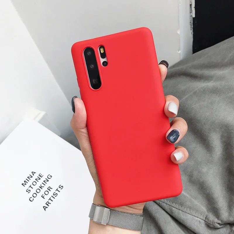 Мягкий ТПУ силиконовый чехол для телефона ярких цветов для huawei P30 Lite P20 mate 30 mate 20 10 Nova 5 Y9 Y5 Y6 Prime Y7 Pro - Цвет: Red