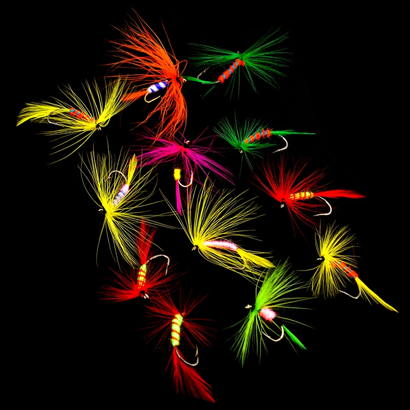 Мушек для ловли нахлыстом 12 шт./компл. завязывания насекомых с Крючки лосось