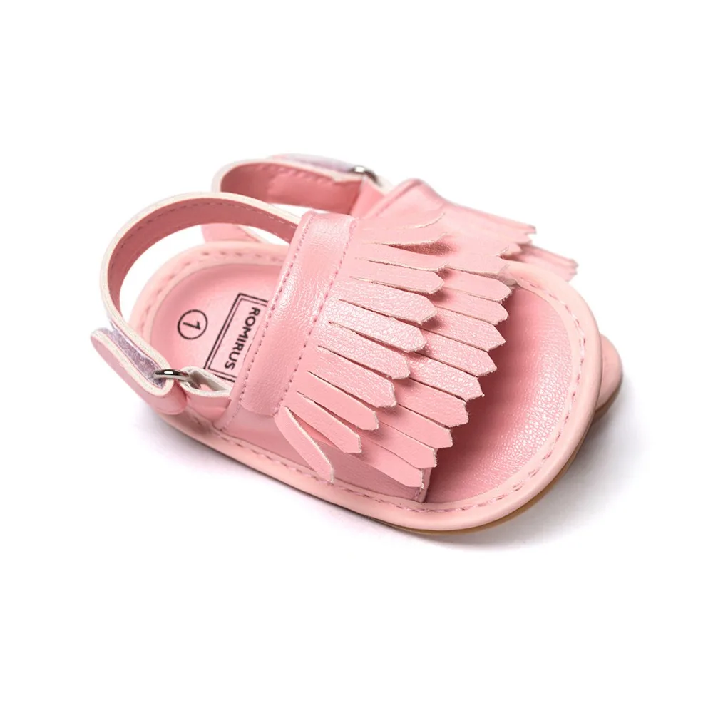 Сандалии для новорожденных кожаные Мокасины с бахромой девочек 0 18 месяцев