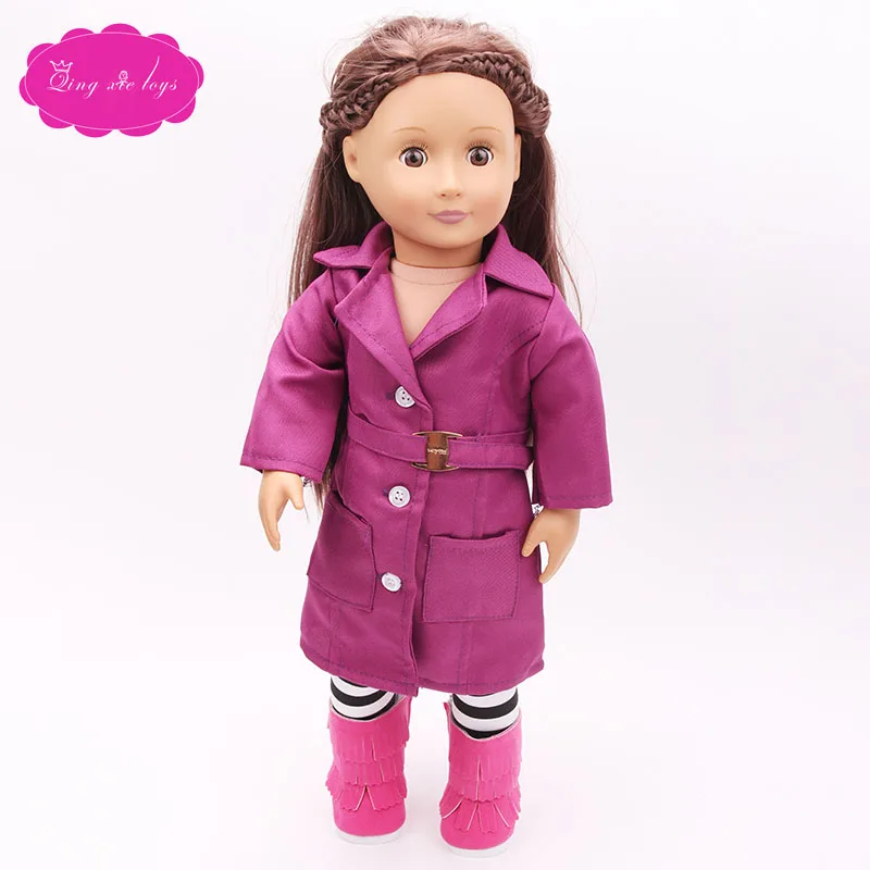 Doll clothes Red purple navy wind suit dress Hat fit 18 inch Girl dolls and 43 cm baby doll accessories c46-c51 | Игрушки и хобби