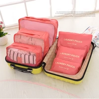 storage bag packing cube travel bag system durable 6 pieces set large capacity of bags unisex waterproof clothing sorting bag