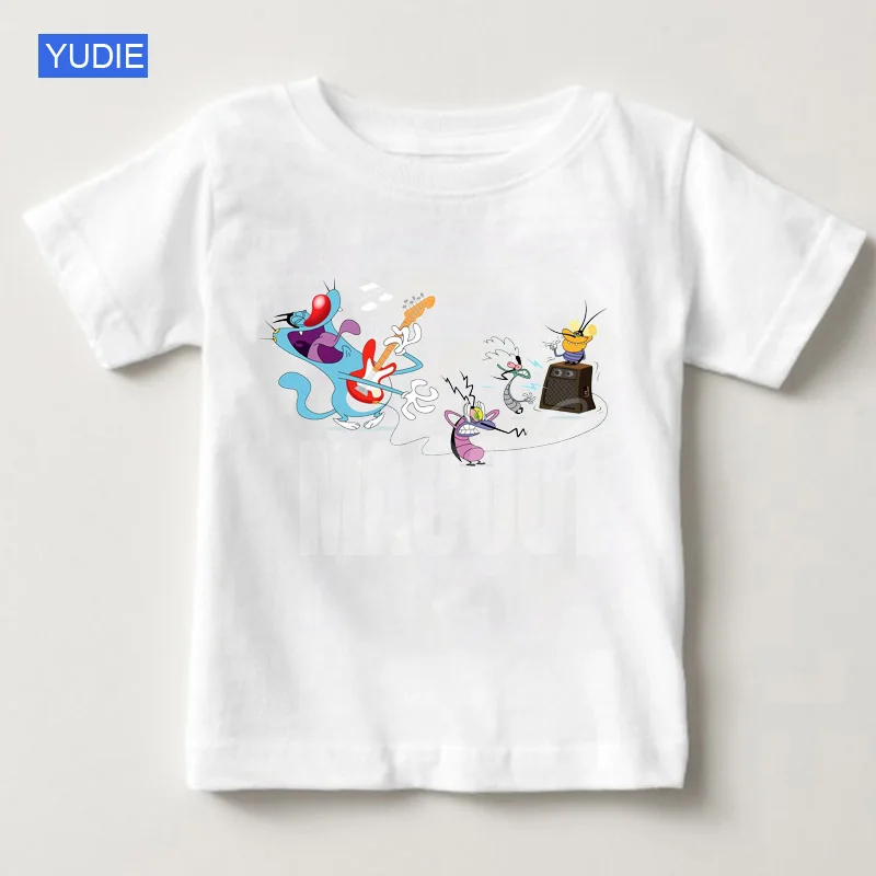 Г. Летние детские футболки с героями мультфильмов Oggy и летняя детская футболка с тараканами футболки для мальчиков и девочек футболки с короткими рукавами для Юди