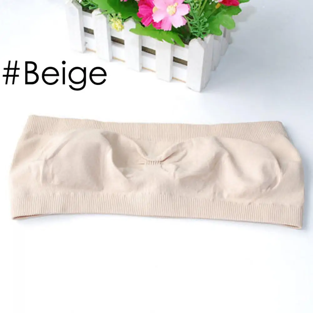Beige 1 шт., новинка, Женский Сексуальный Топ без бретелек, Бюстгальтер-бандо, топ с открытыми плечами, бюстье, бюстгальтер, нижнее белье - Цвет: Beige