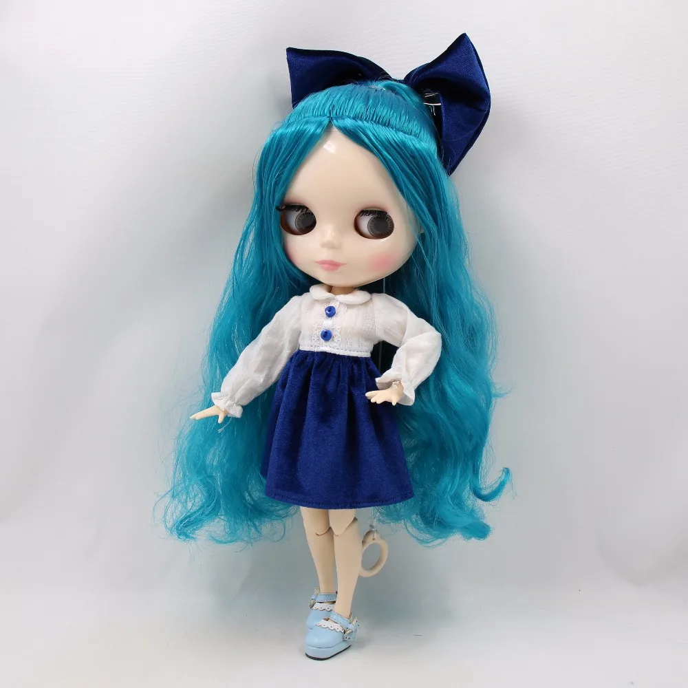 Кукла blyth icy 280BL4302 голубые волосы белая кожа суставы как Самурай|Куклы| |