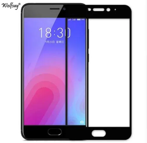 Полное покрытие экрана протектор для Meizu M6 стекло закаленное M711H полная защитная