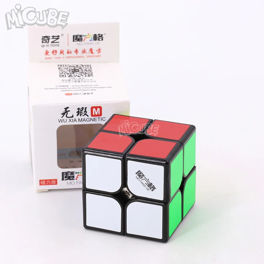 Mofangge Wuxia M 2x2 Магнитная Скорость Cube Черный Stickerless головоломки 50 мм игрушки для конкурса Cubo WCA чемпионата 2x2 по магниты