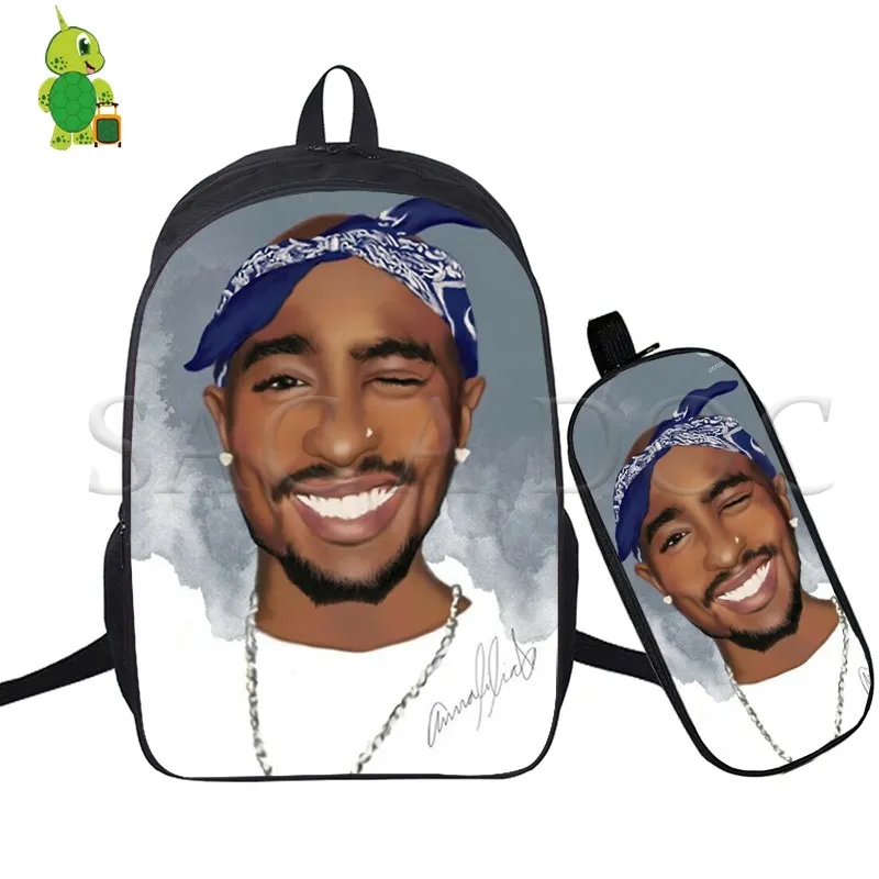 18 Для телефона с изображением Тупака 2Pac в стиле «хип-хоп» с изображением сказочной рюкзак 2 шт./компл. школьные сумки для подростков студентов рюкзак для ноутбука Повседневное дорожные сумки - Цвет: 18