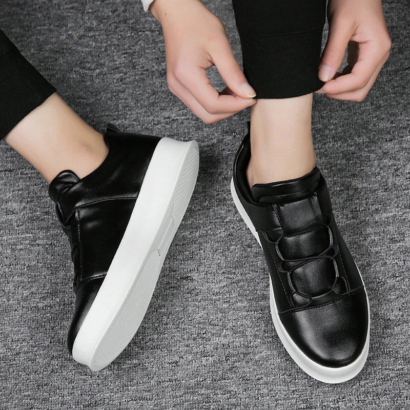 spring New brand Men Leather Loafers Slip On Casual Shoes Mens Moccasins Leisure Driving White Black Board NC-97 | Обувь