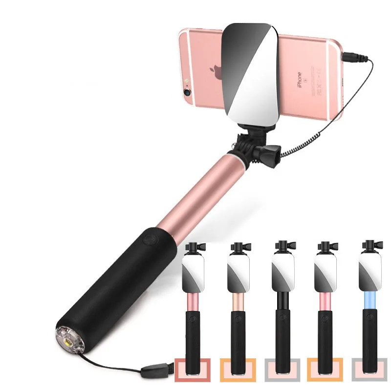 Vitopal большое зеркало проводной Выдвижная монопод Штатив ручной Selfie палка для iPhone