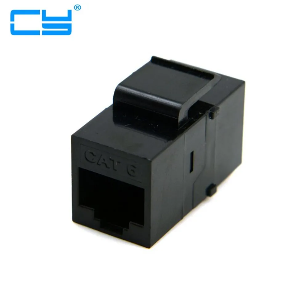 10 шт./лот UTP CAT6 Keystone Acoplador RJ45 Femea для em linha Preta
