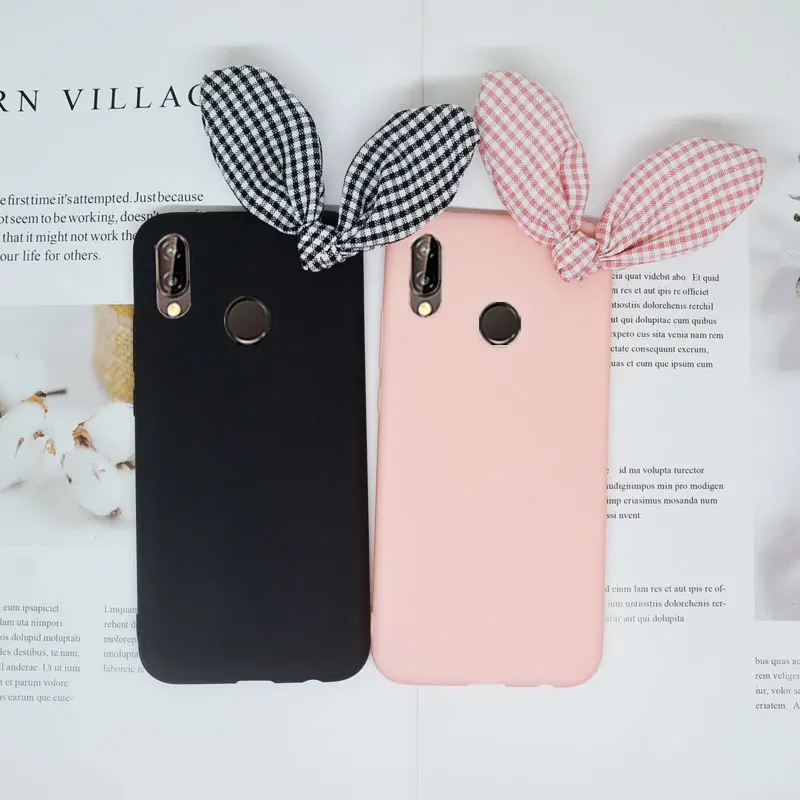3D чехол с милым кроличьим бантом для Huawei Mate 9 10 20 lite P Smart Y3 Y5 Y6 Pro 2017 Y7 Prime Y9 2018 P20 P10 P9