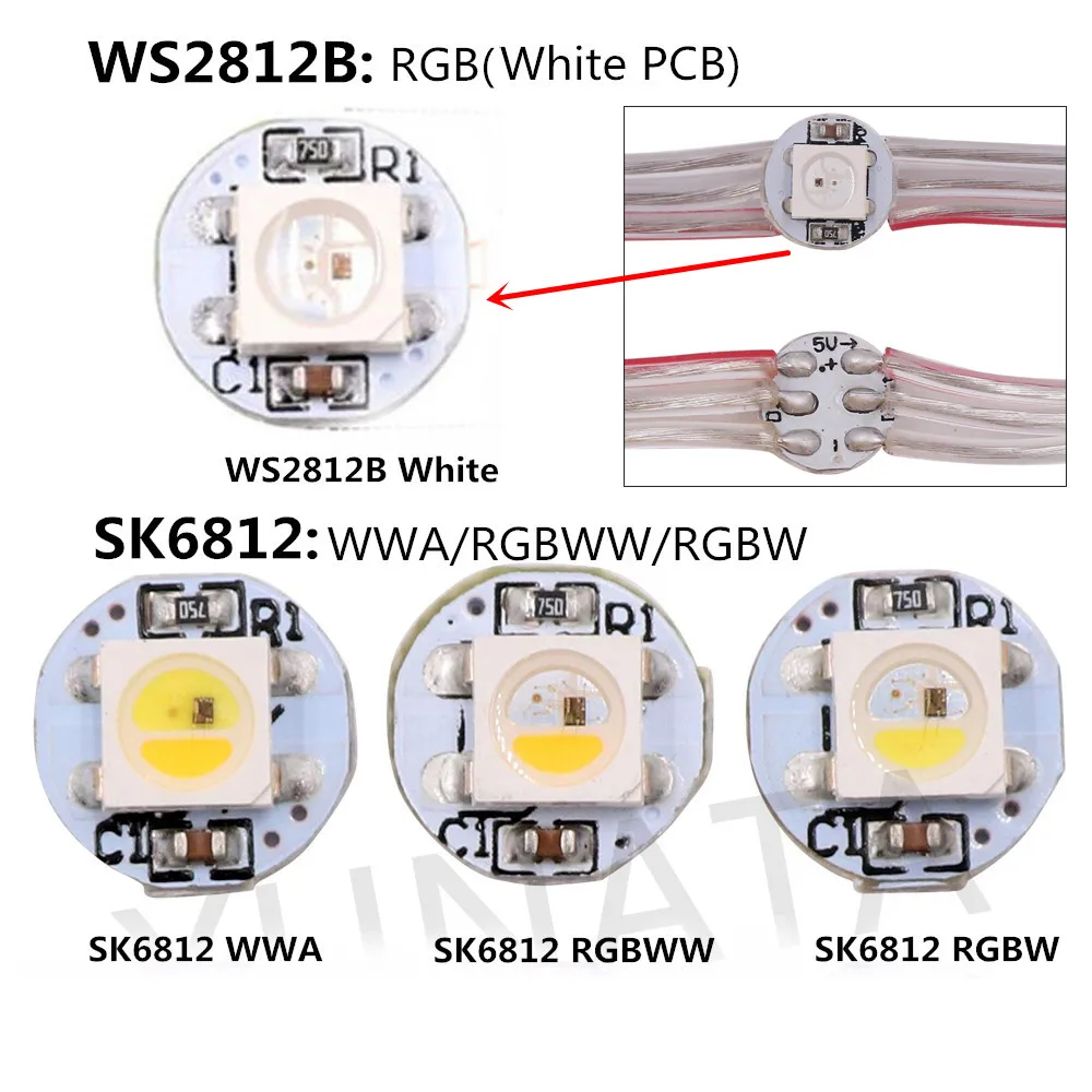 WS2812B предварительно припаянный светодиодный s светодиодный модуль 5 в SK6812 RGBW RGBWW WWA Адресуемая индивидуально панель 5050 RGB с теплоотводом