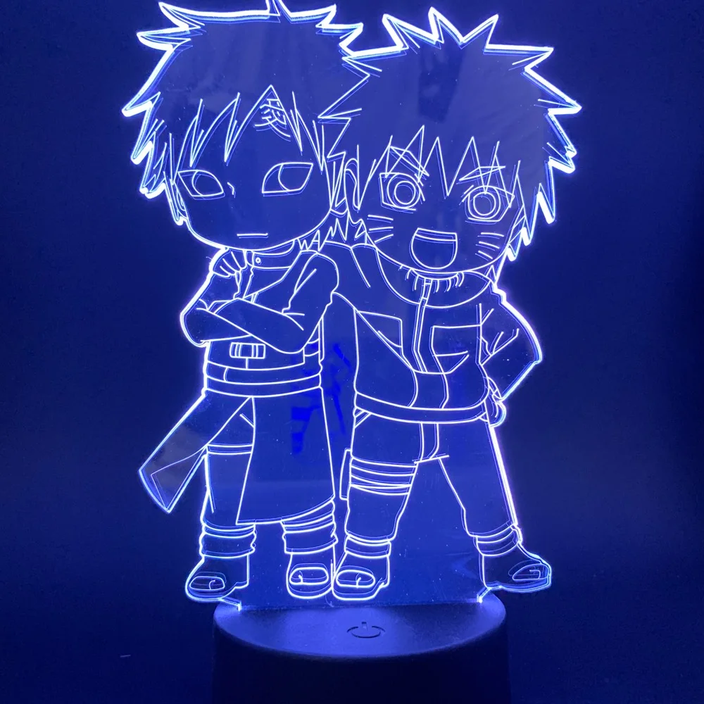Наруто Узумаки Наруто Гаара Shippuden 3d свет аниме uzumaki 3d ночник светодиодный для детской спальни декоративная лампа для дома на Рождество