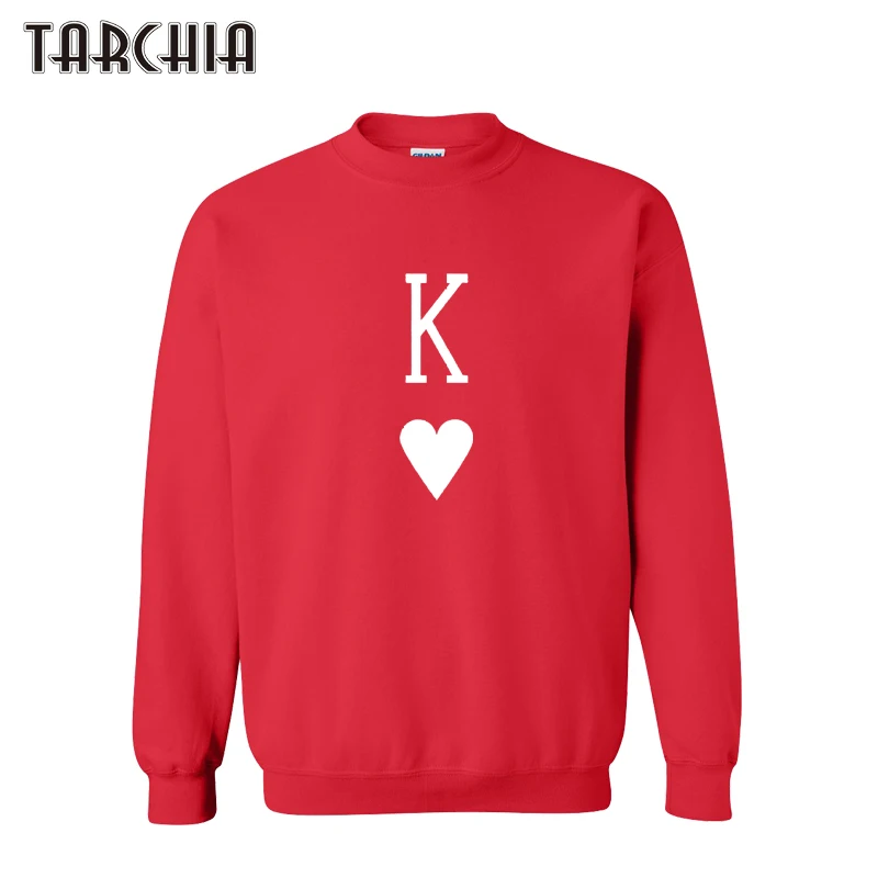 TARCHIA Oversized European Style Hip Hop Men Brand Top POKER K Printed Streetwear Fleece Fashion Hoodies Sweatshirt Harajuku | Мужская
