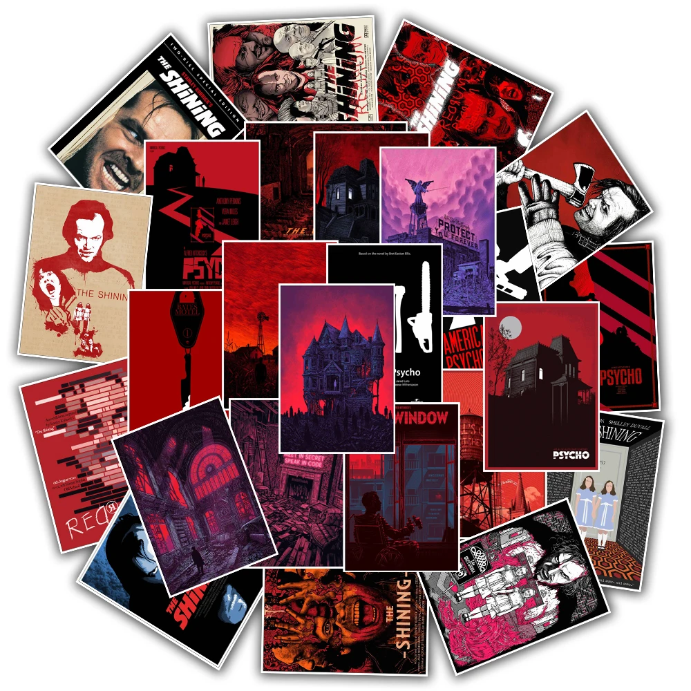25 шт. Альфреда Хичкока Psycho фильм ужасов/сияющая наклейка s для стайлинга автомобилей мотоцикла багажа крутые забавные наклейки