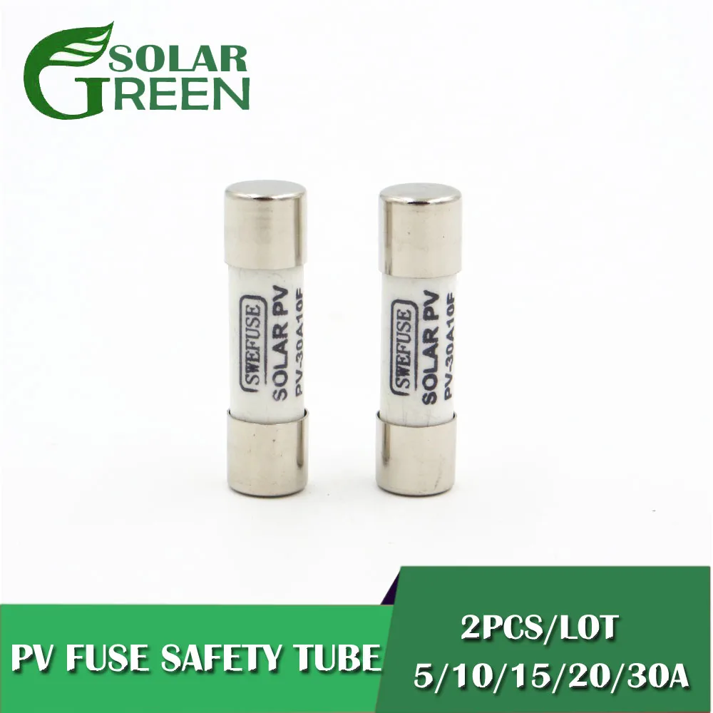 2 шт./лот 5a 10a 15a 20a 30a 1000V 10*38 мм PV плавкий предохранитель солнечной панели