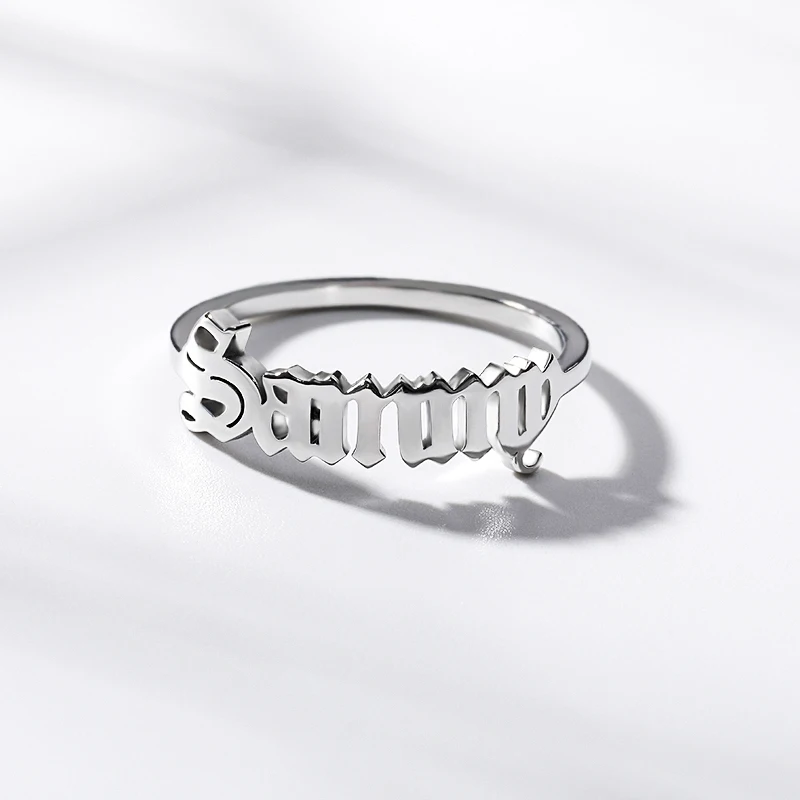 

Custom Old English Name Ring Custom Ring Stainless Steel Letter Rings For Women Best Friends Wedding Band Handmade Jewels