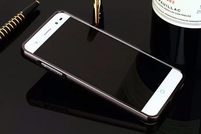 Зеркальный автомобильный чехол для zte V7 LITE чехол Роскошный Алюминиевый металлический бампер рамка задняя крышка для zte Blade V7 Lite корпус Coque
