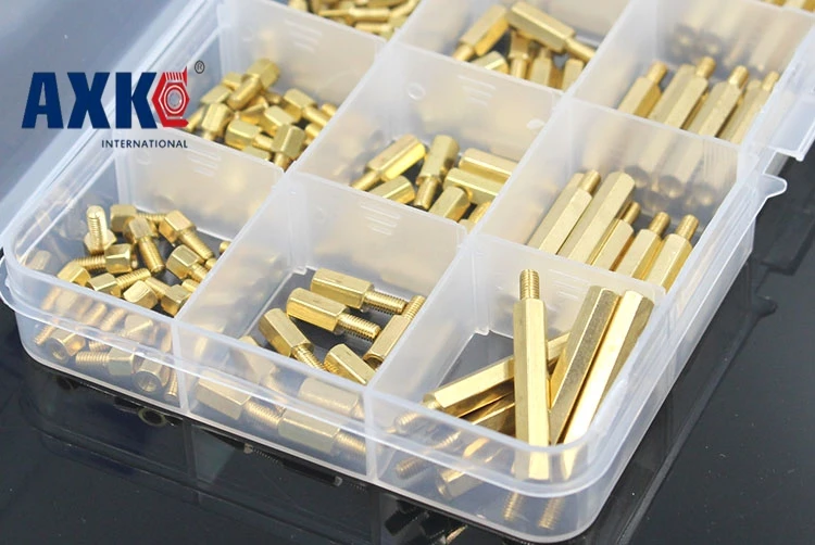 300pcs M2 Male X Female Long Screw Bolt Brass Standoff Spacer Assortment Set